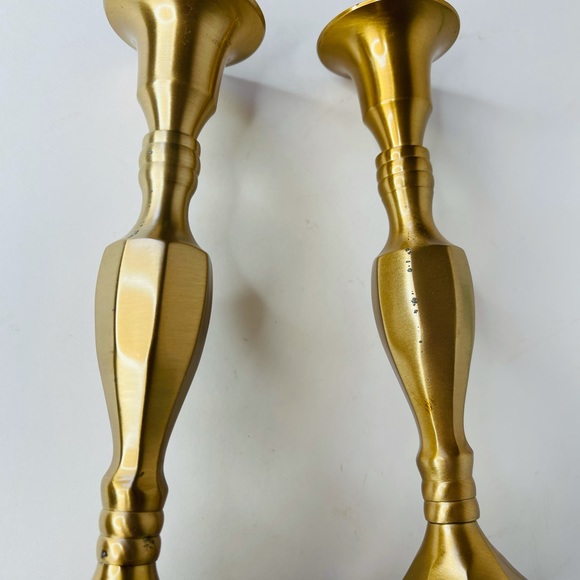 Kmart Accents Vintage Brushed Brass Taper Candlestick Holder 7